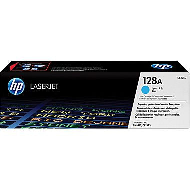 HP 128A (CE321A) Cyan Original LaserJet Toner Cartridge (1300 Yield)