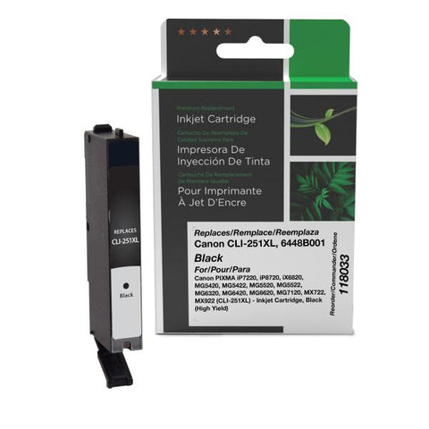 Clover Technologies Group, LLC Remanufactured High Yield Black Ink Cartridge (Alternative for Canon 6448B001 CLI-251XL) (4425 Yield)