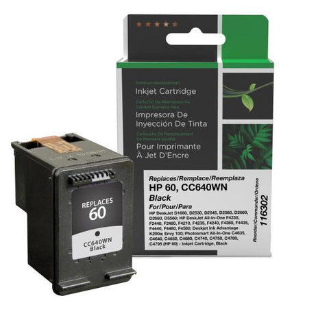 Clover Technologies Group, LLC Remanufactured Black Ink Cartridge (Alternative for HP CC640WN 60) (200 Yield)