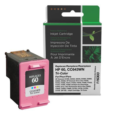 Clover Technologies Group, LLC Remanufactured Tri-Color Ink Cartridge (Alternative for HP CC643WN 60) (165 Yield)