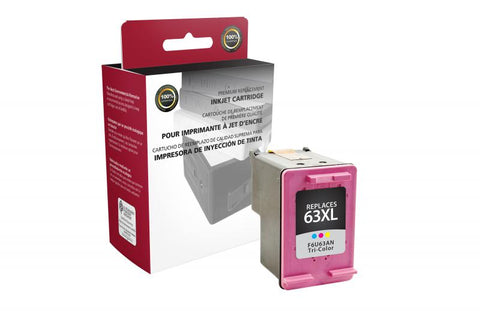Clover Technologies Group, LLC Remanufactured High Yield Tri-Color Ink Cartridge for HP F6U63AN (HP 63XL)