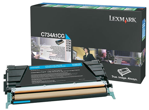 Lexmark C734 Cyan Toner Cartridge, Return Program
