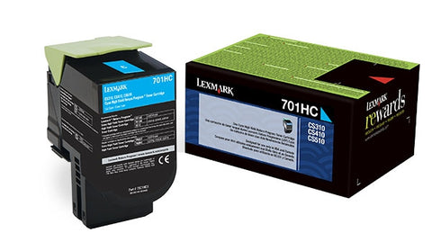 Lexmark (701HC) High Yield Cyan Return Program Toner Cartridge (3000 Yield)