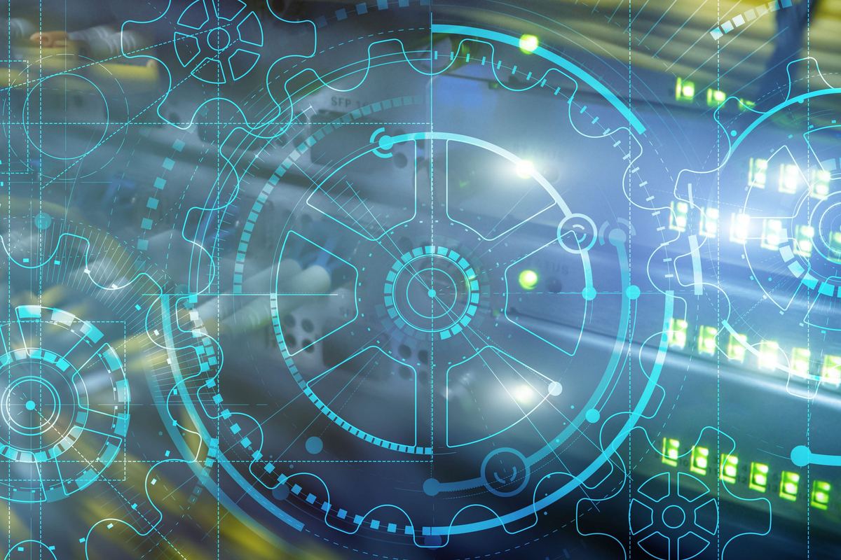 Business technology equipment and network gear representing managed services.